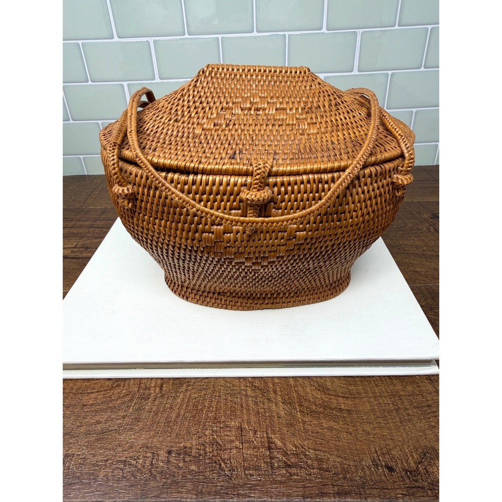 Handwoven Balinese Ata Grass Basket Purse - Vintage-Inspired - Picture 5 of 16